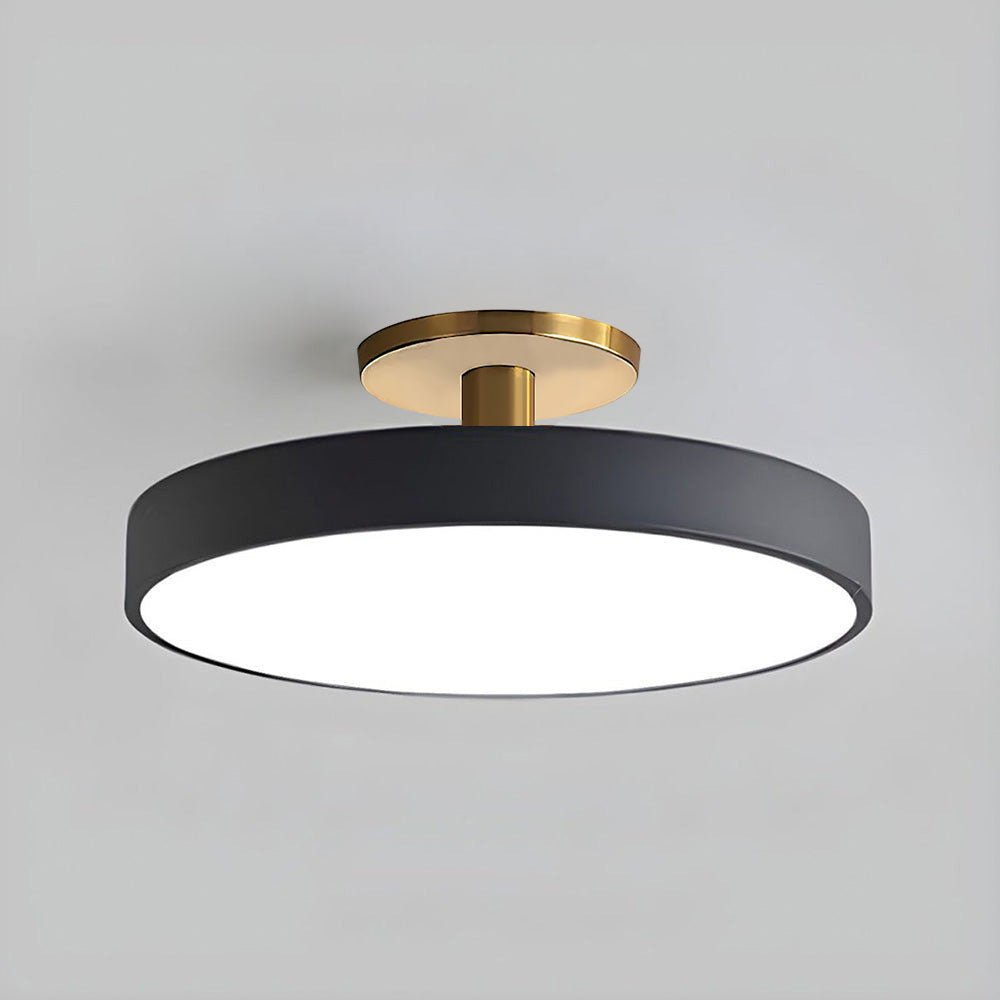 12-Inch Diameter Round Flush-Mount Ceiling Light With Metal Frame | Temsk