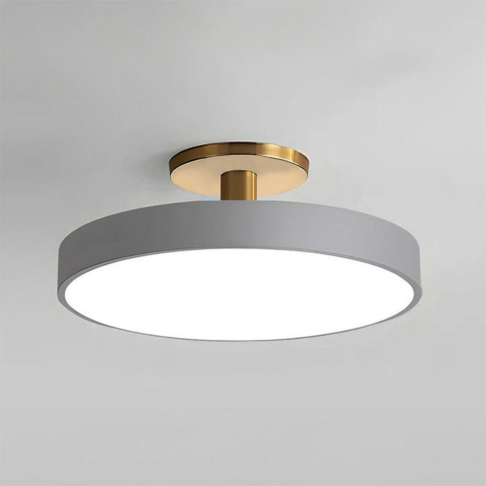 12-Inch Diameter Round Flush-Mount Ceiling Light With Metal Frame | Temsk