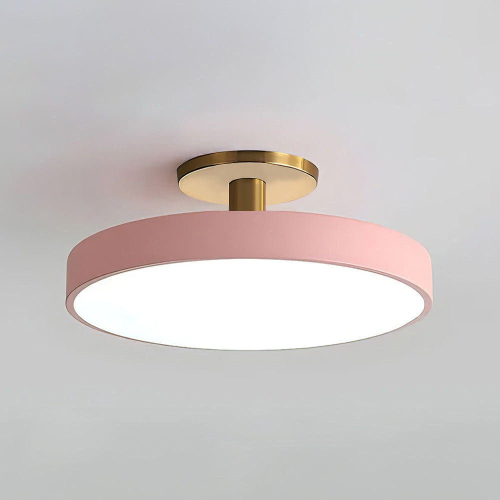 12-Inch Diameter Round Flush-Mount Ceiling Light With Metal Frame | Temsk