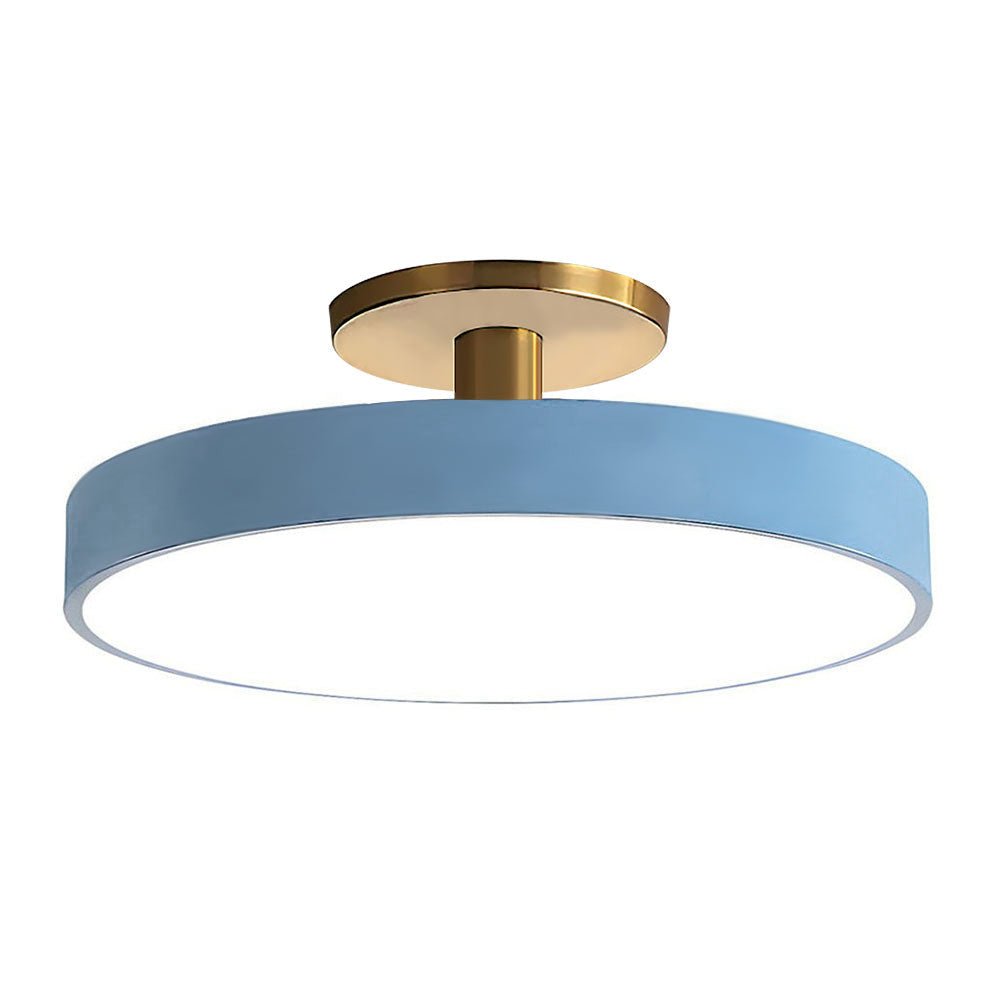 12-Inch Diameter Round Flush-Mount Ceiling Light With Metal Frame | Temsk