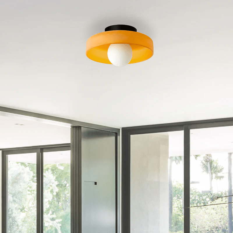 Round Flush Mount Ceiling Light With Translucent Shade 12 Inches | Temsk