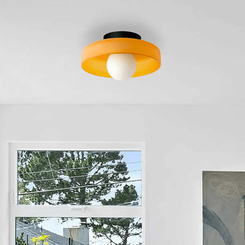Round Flush Mount Ceiling Light With Translucent Shade 12 Inches | Temsk