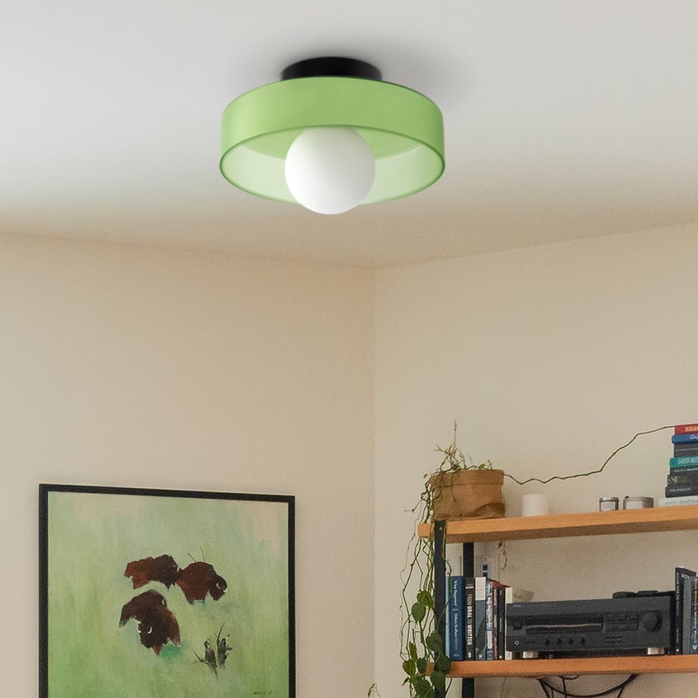 Round Flush Mount Ceiling Light With Translucent Shade 12 Inches | Temsk