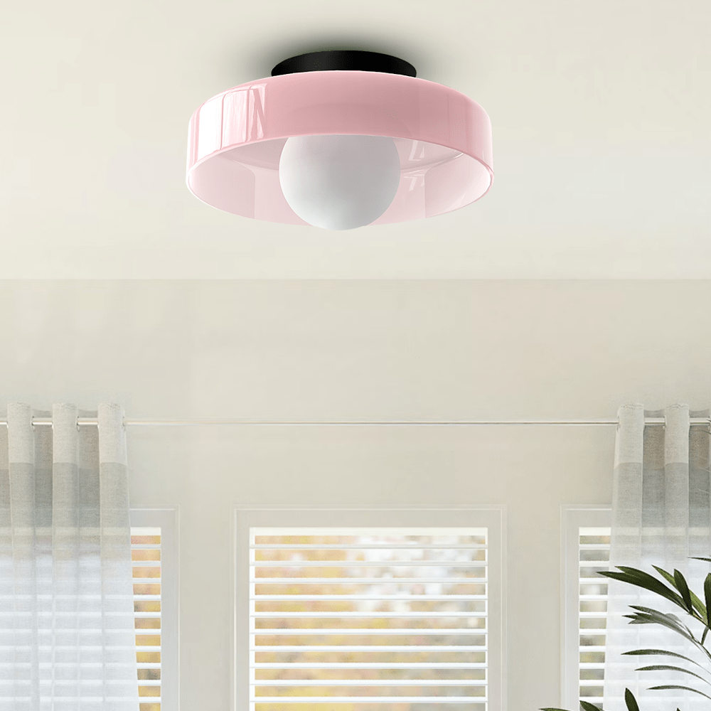 Round Flush Mount Ceiling Light With Translucent Shade 12 Inches | Temsk