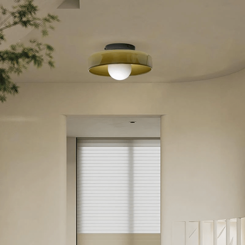 Round Flush Mount Ceiling Light With Translucent Shade 12 Inches | Temsk