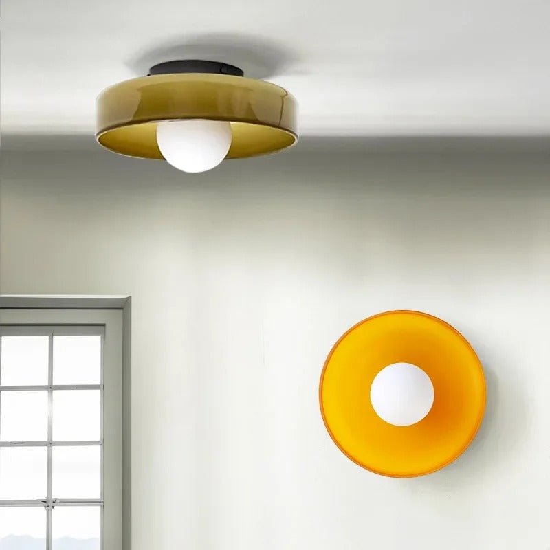Round Flush Mount Ceiling Light With Translucent Shade 12 Inches | Temsk