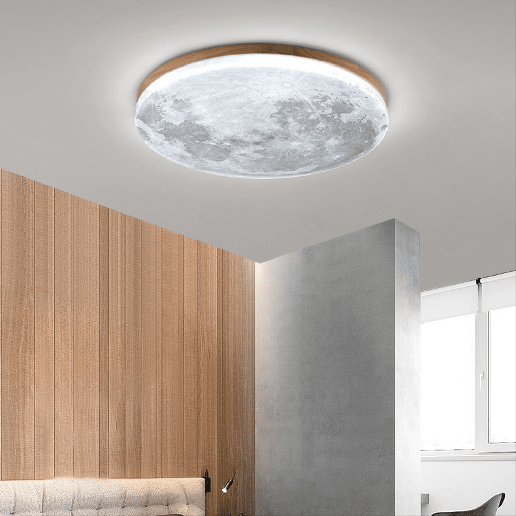 Flush Mount Round LED Ceiling Light, 12-Inch Diameter, White Finish | Temsk