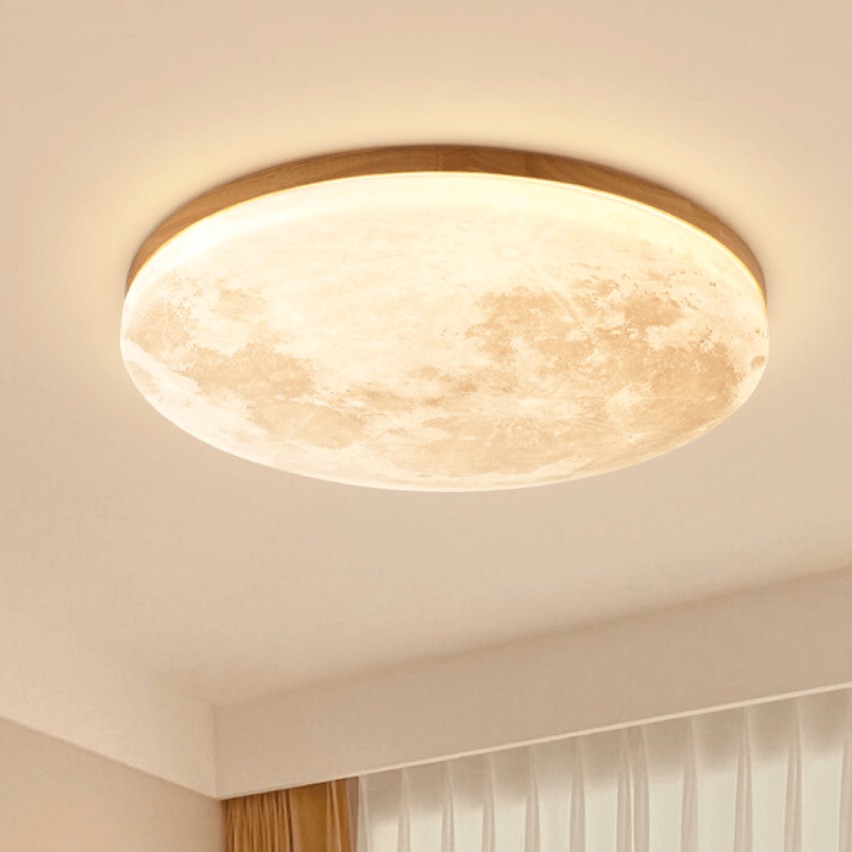 Flush Mount Round LED Ceiling Light, 12-Inch Diameter, White Finish | Temsk