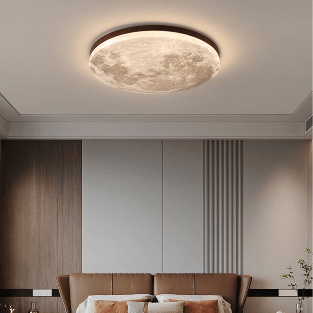 Flush Mount Round LED Ceiling Light, 12-Inch Diameter, White Finish | Temsk