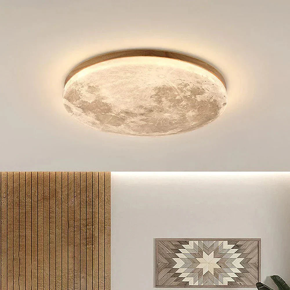 Flush Mount Round LED Ceiling Light, 12-Inch Diameter, White Finish | Temsk