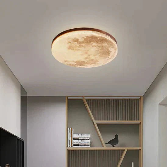 Flush Mount Round LED Ceiling Light, 12-Inch Diameter, White Finish | Temsk