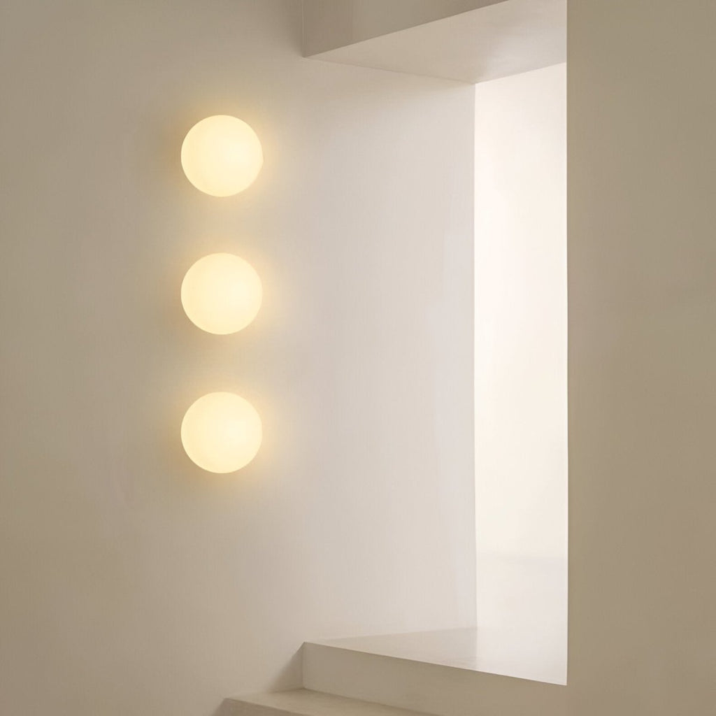 Round Glass LED Wall Sconce, Minimalist Design, 1 Light Fixture | Temsk
