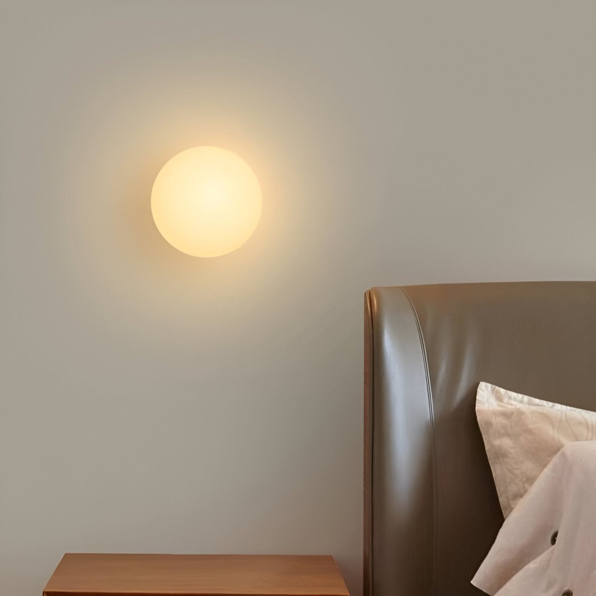 Round Glass LED Wall Sconce, Minimalist Design, 1 Light Fixture | Temsk