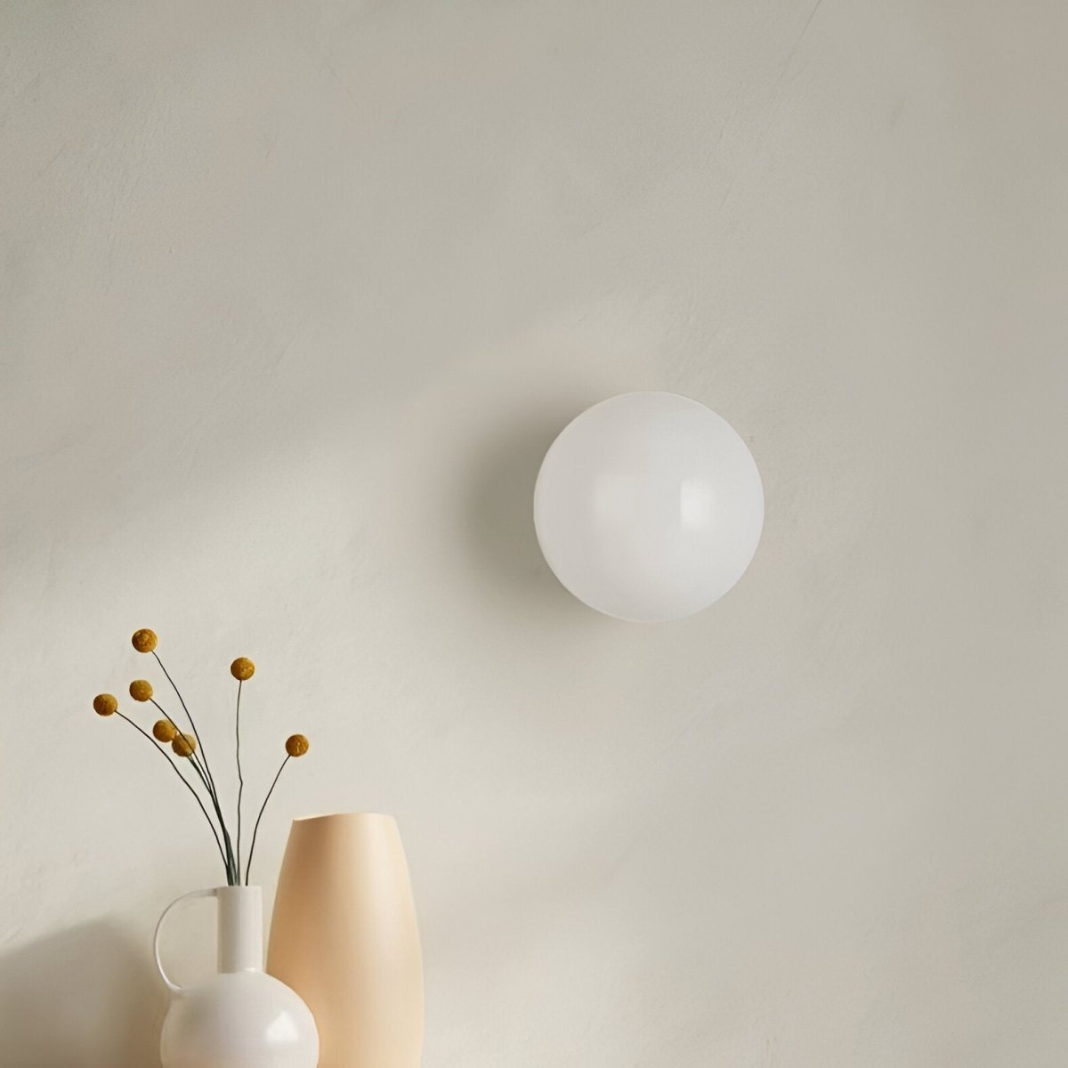 Round Glass LED Wall Sconce, Minimalist Design, 1 Light Fixture | Temsk