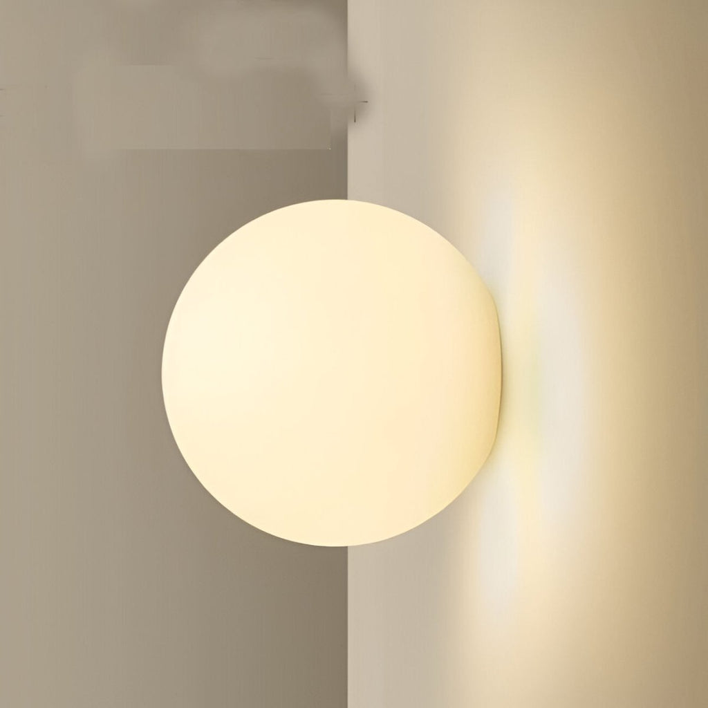 Round Glass LED Wall Sconce, Minimalist Design, 1 Light Fixture | Temsk
