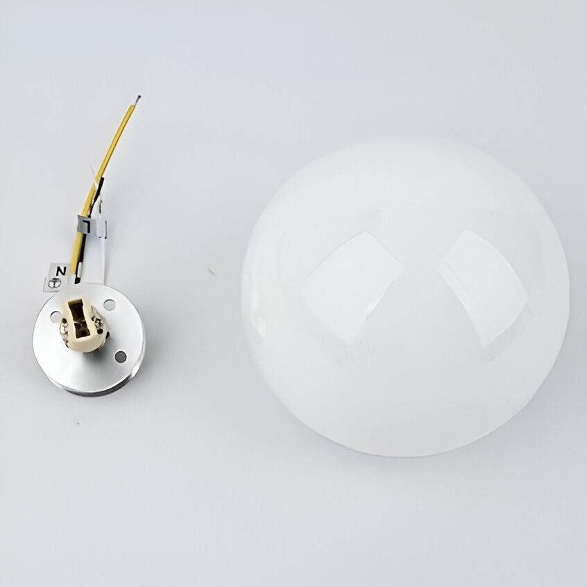 Round Glass LED Wall Sconce, Minimalist Design, 1 Light Fixture | Temsk