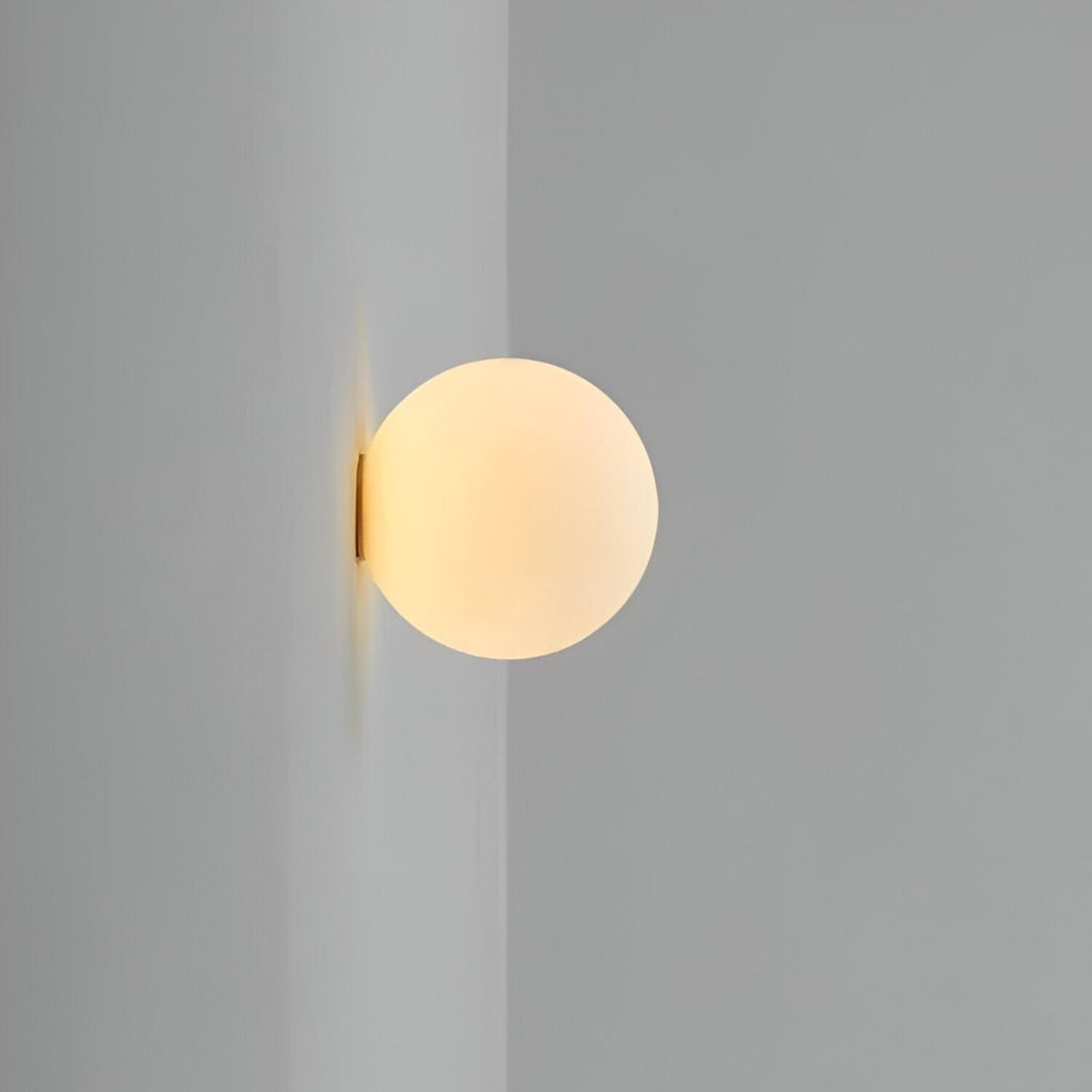 Round Glass LED Wall Sconce, Minimalist Design, 1 Light Fixture | Temsk