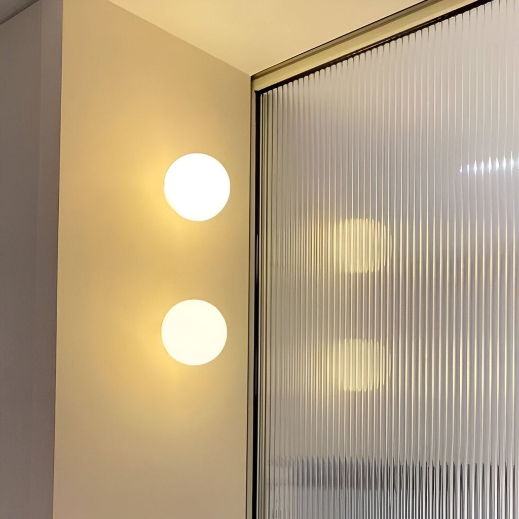 Round Glass LED Wall Sconce, Minimalist Design, 1 Light Fixture | Temsk