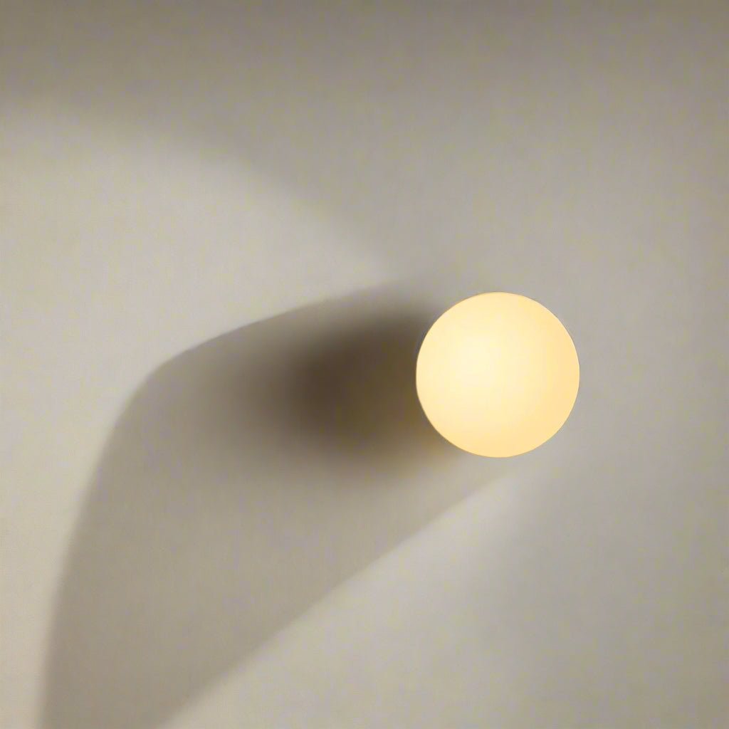 Round Glass LED Wall Sconce, Minimalist Design, 1 Light Fixture | Temsk