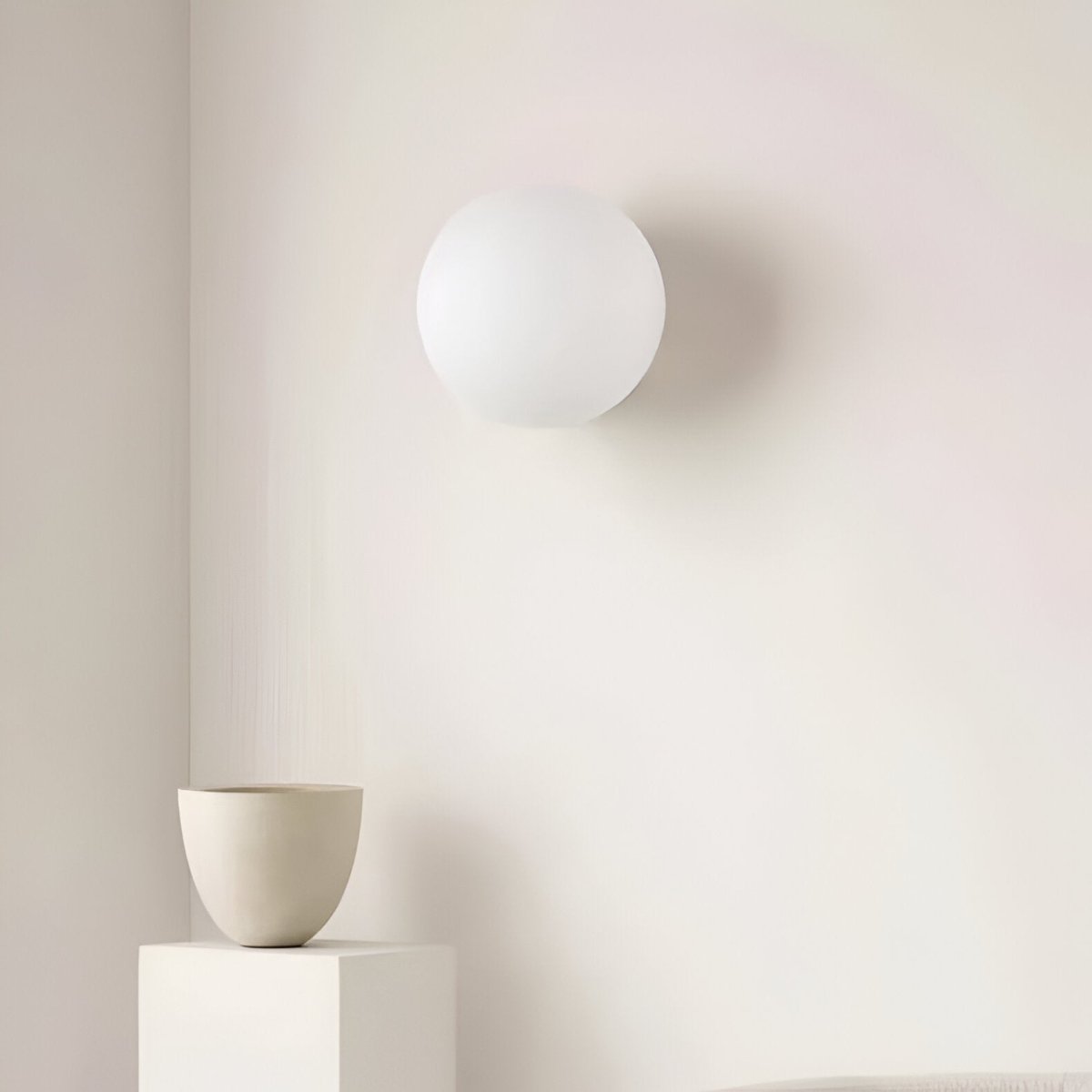 Round Glass LED Wall Sconce, Minimalist Design, 1 Light Fixture | Temsk