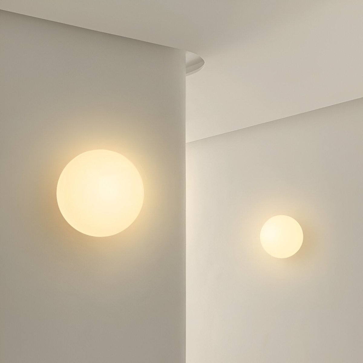Round Glass LED Wall Sconce, Minimalist Design, 1 Light Fixture | Temsk