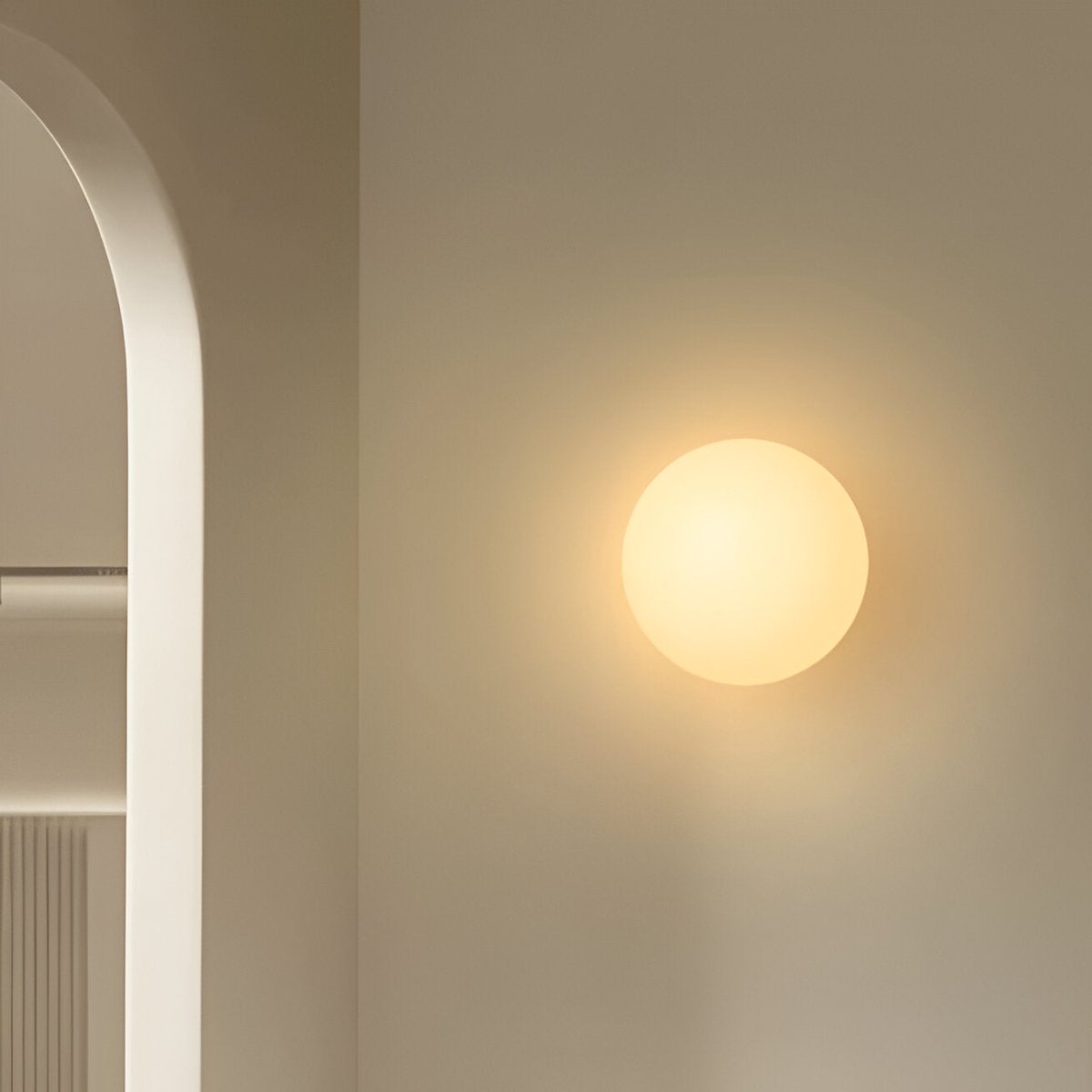 Round Glass LED Wall Sconce, Minimalist Design, 1 Light Fixture | Temsk