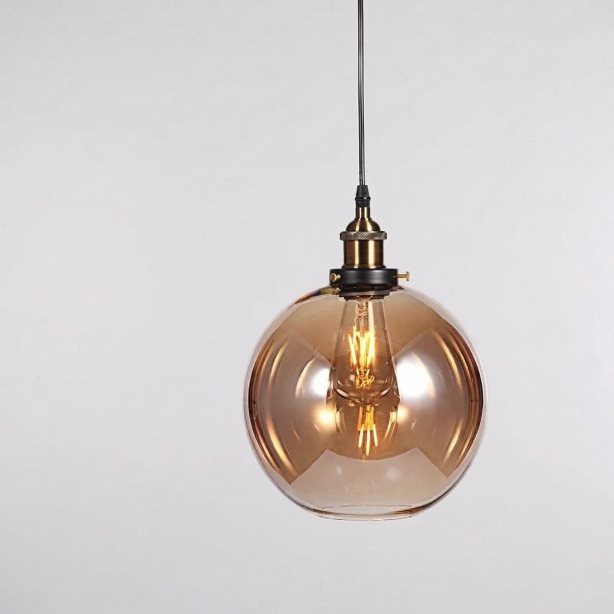 Vintage Style Round Glass Pendant Light Fixture, 12-Inch Diameter | Temsk