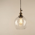 Vintage Style Round Glass Pendant Light Fixture, 12-Inch Diameter | Temsk