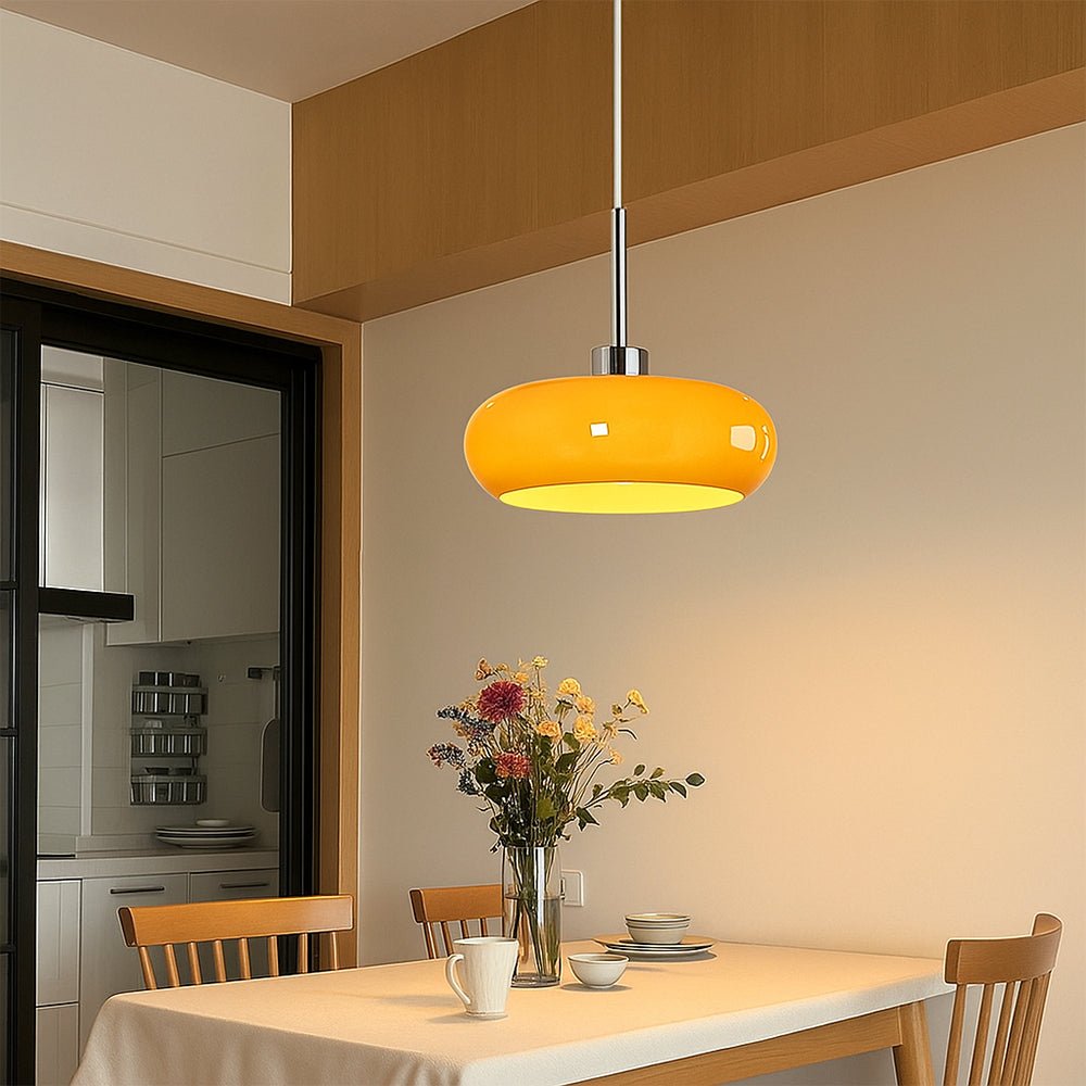 Round Glass Pendant Light Fixture in Bauhaus Style | Temsk