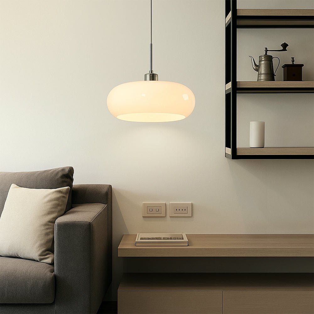 Round Glass Pendant Light Fixture in Bauhaus Style | Temsk