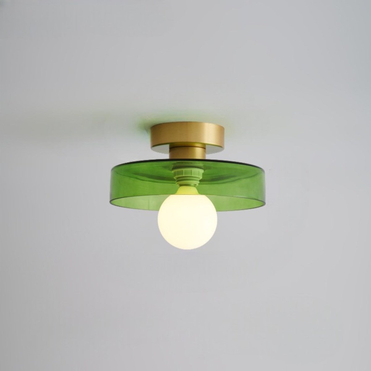 Ceiling Light Fixture With Round Glass Shade - 12 Inch Diameter | Temsk