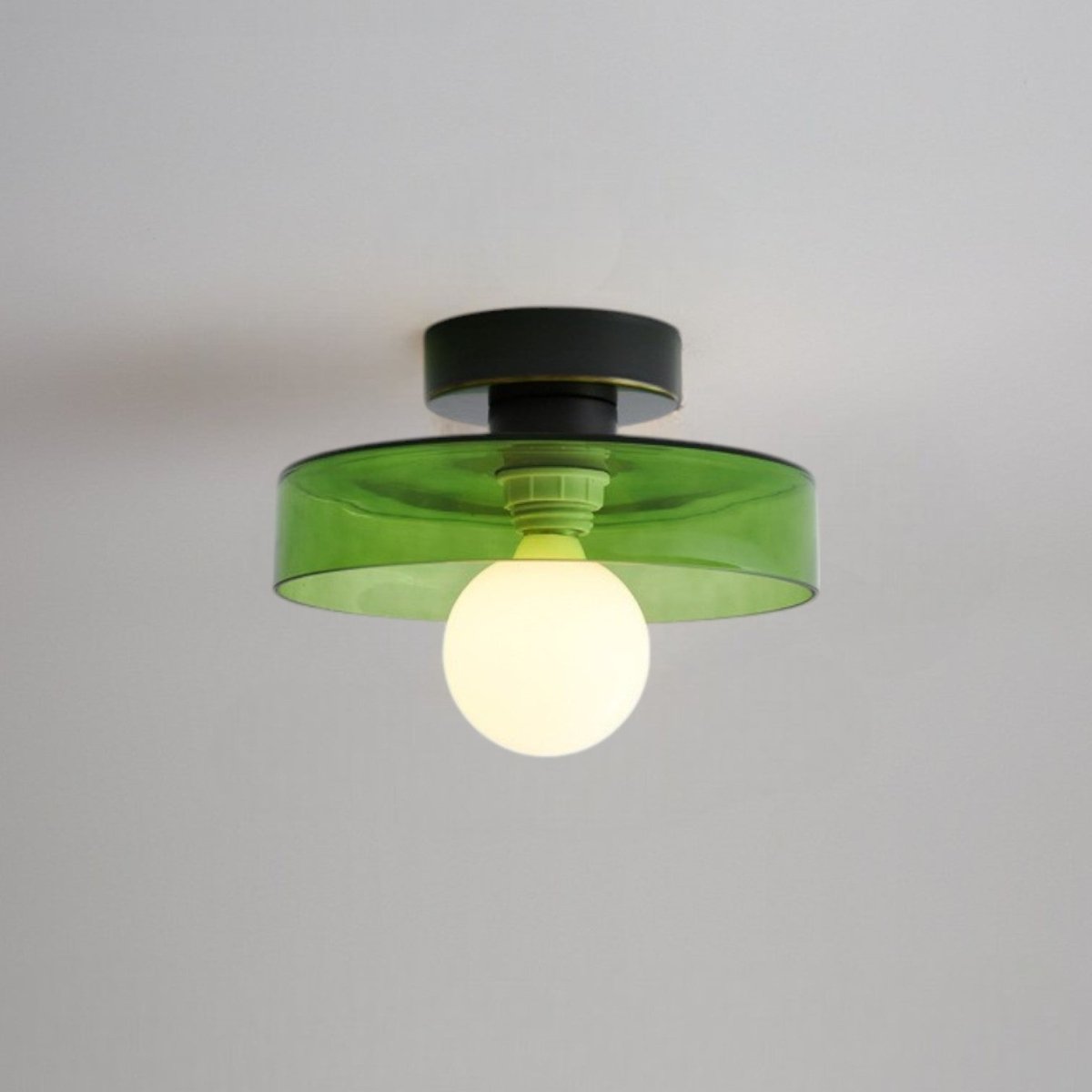 Ceiling Light Fixture With Round Glass Shade - 12 Inch Diameter | Temsk