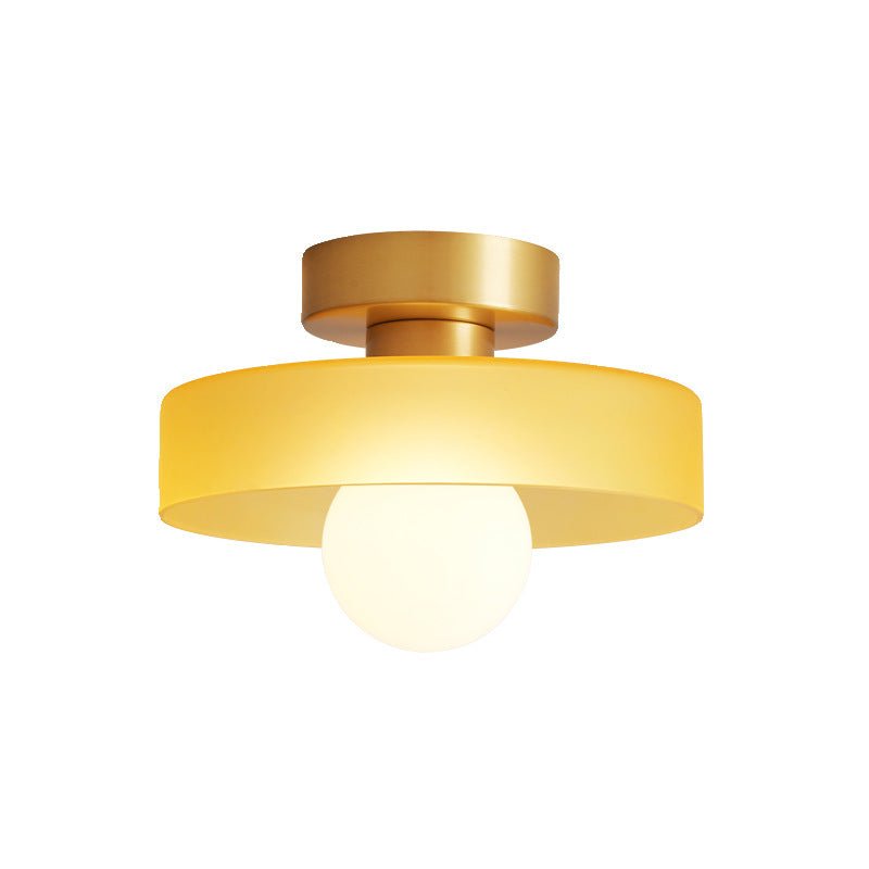 Ceiling Light Fixture With Round Glass Shade - 12 Inch Diameter | Temsk