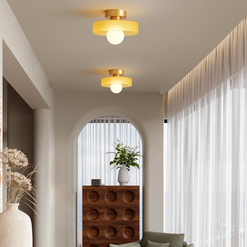 Ceiling Light Fixture With Round Glass Shade - 12 Inch Diameter | Temsk