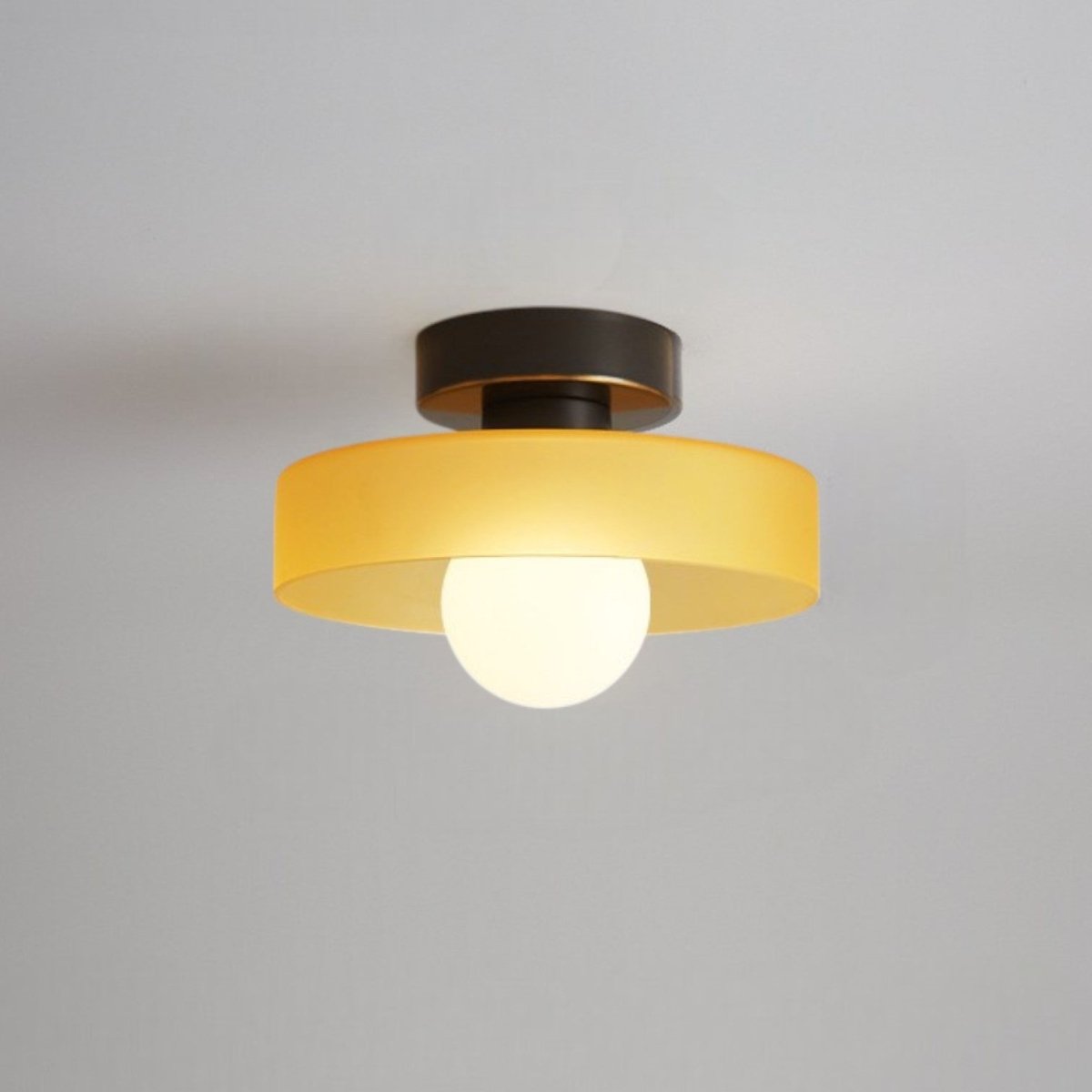 Ceiling Light Fixture With Round Glass Shade - 12 Inch Diameter | Temsk