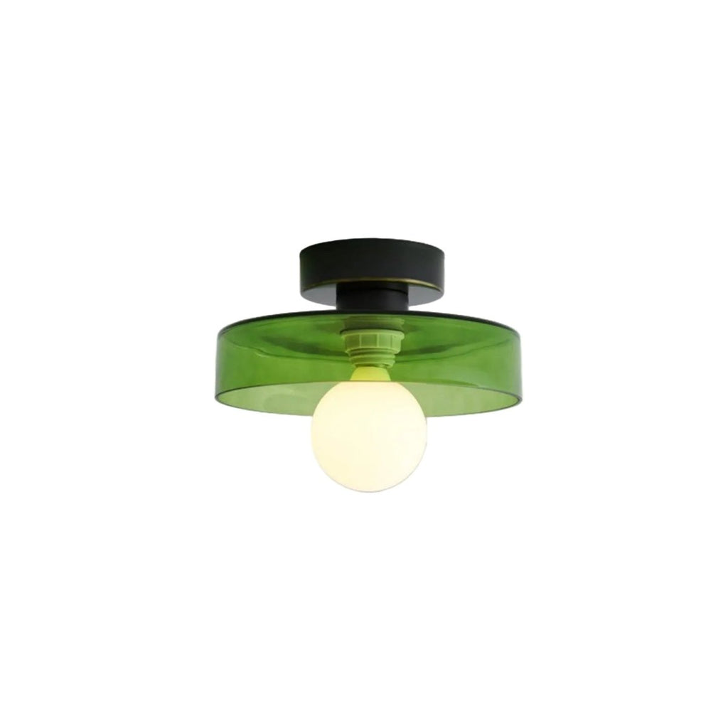 Ceiling Light Fixture With Round Glass Shade - 12 Inch Diameter | Temsk