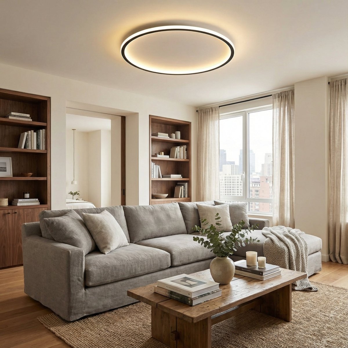 Okrągła lampa sufitowa LED z okrągłym dyfuzorem, 12 cali | Temsk
