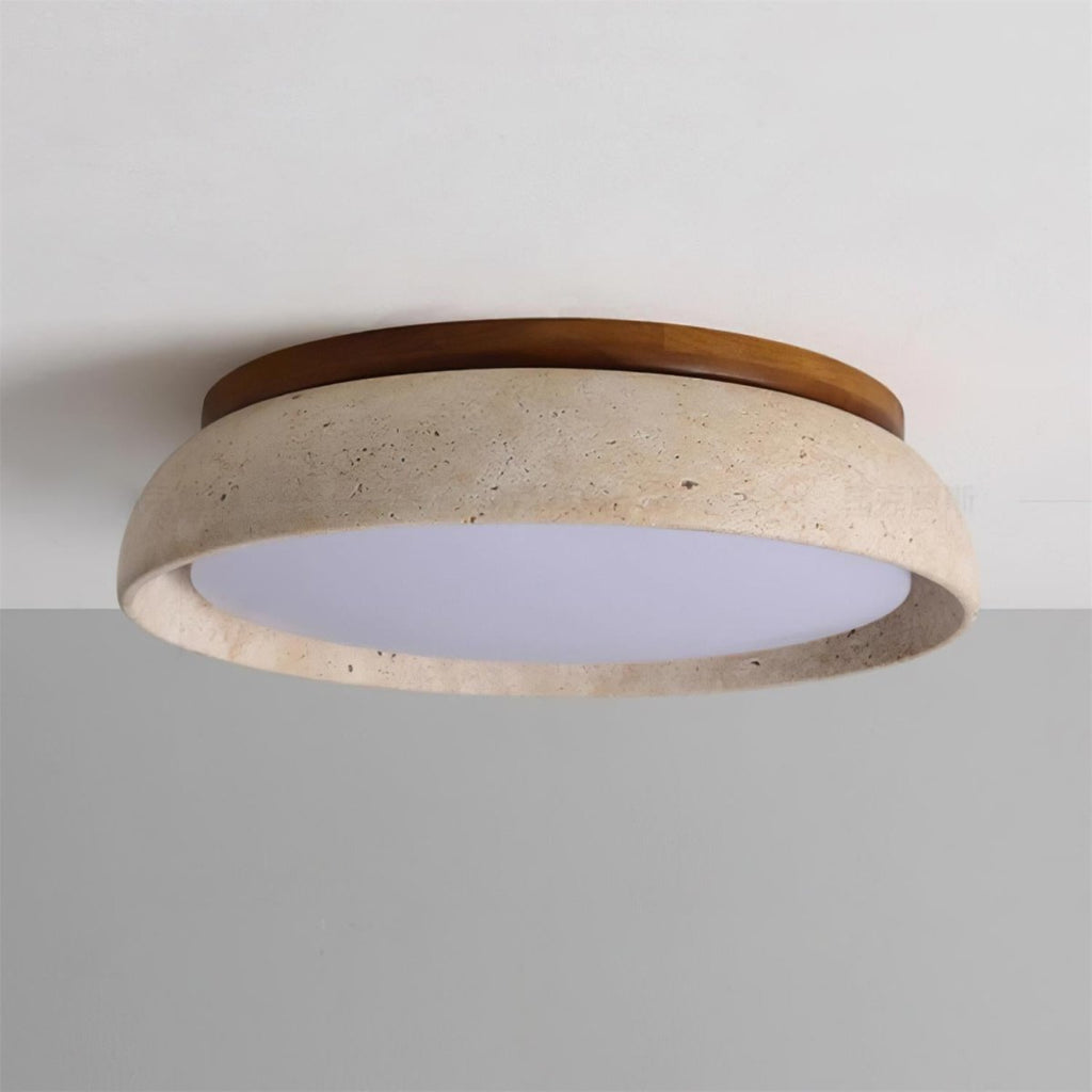 Circular LED Ceiling Light With Stone Frame, 12 Inch Diameter | Temsk