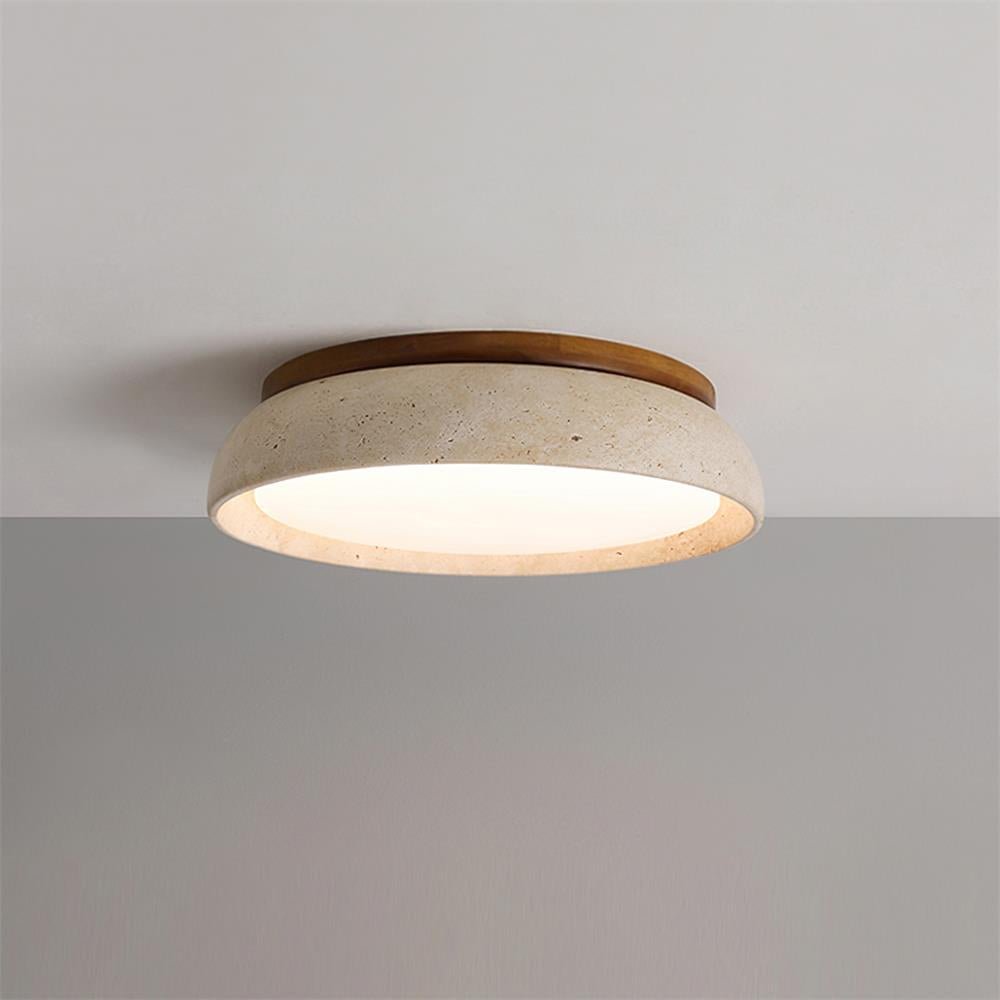 Circular LED Ceiling Light With Stone Frame, 12 Inch Diameter | Temsk