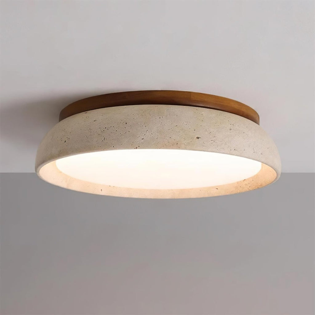 Circular LED Ceiling Light With Stone Frame, 12 Inch Diameter | Temsk