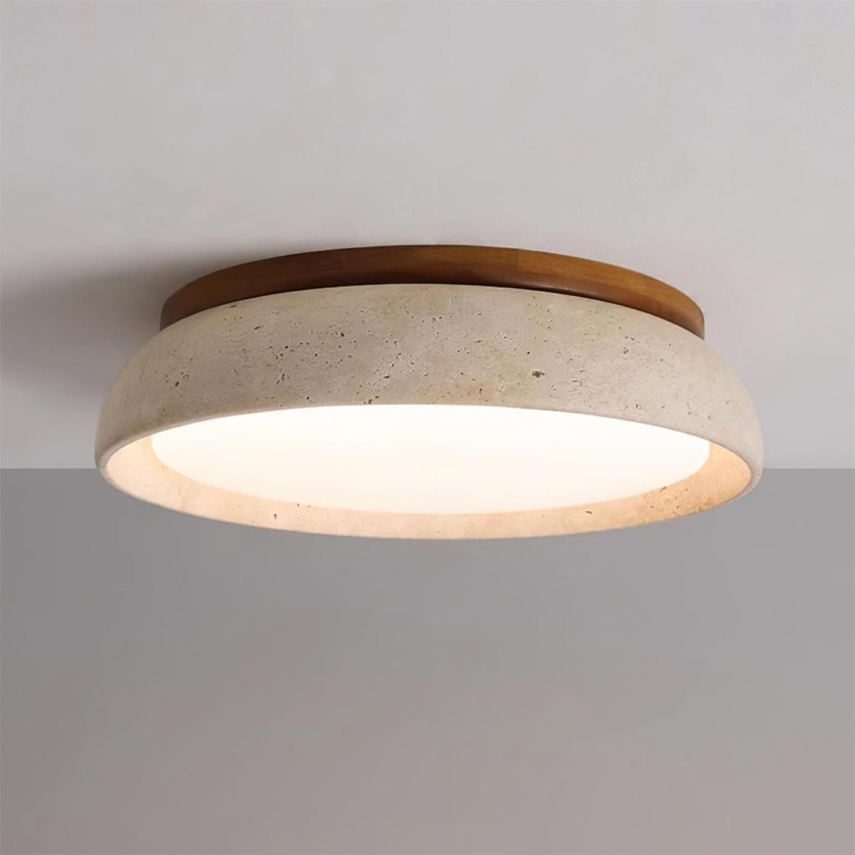 Circular LED Ceiling Light With Stone Frame, 12 Inch Diameter | Temsk