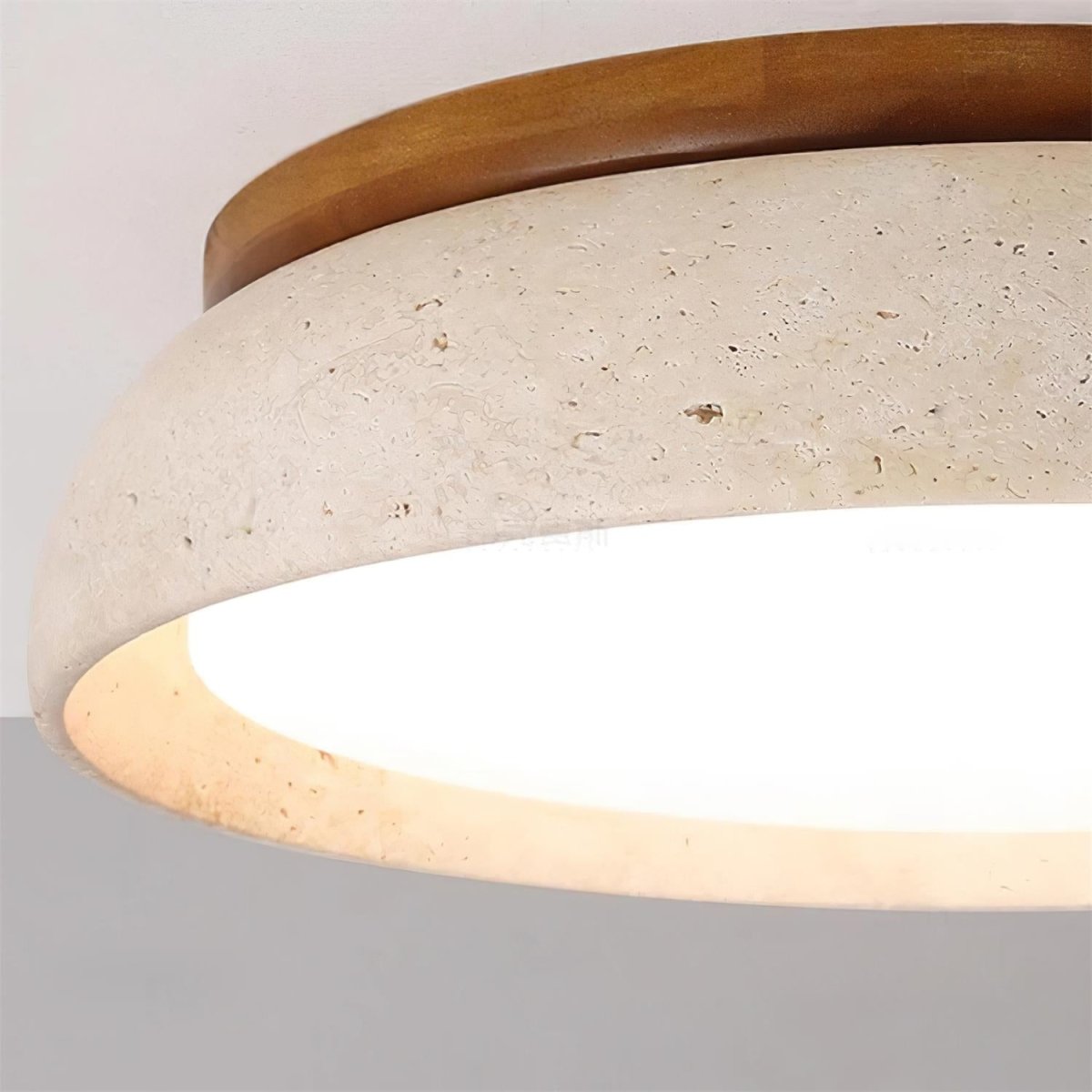 Circular LED Ceiling Light With Stone Frame, 12 Inch Diameter | Temsk