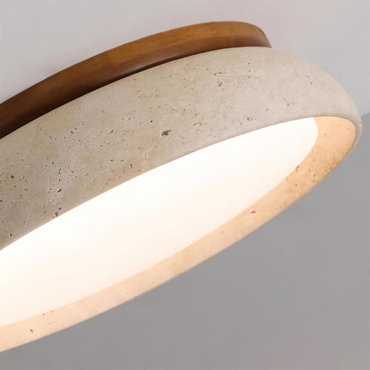 Circular LED Ceiling Light With Stone Frame, 12 Inch Diameter | Temsk
