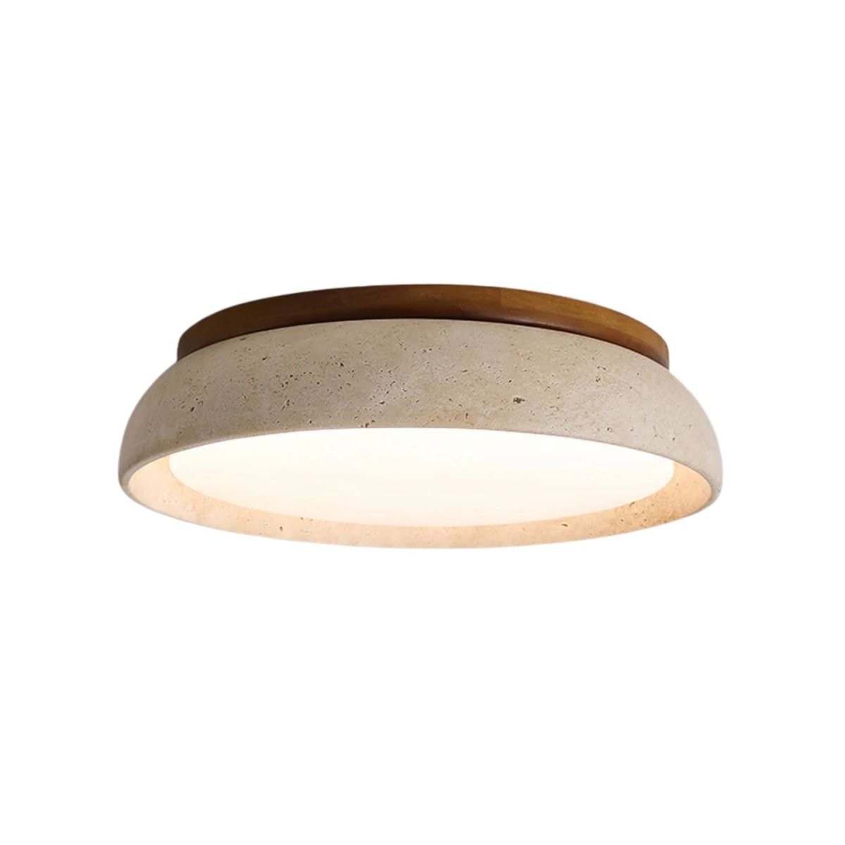 Circular LED Ceiling Light With Stone Frame, 12 Inch Diameter | Temsk