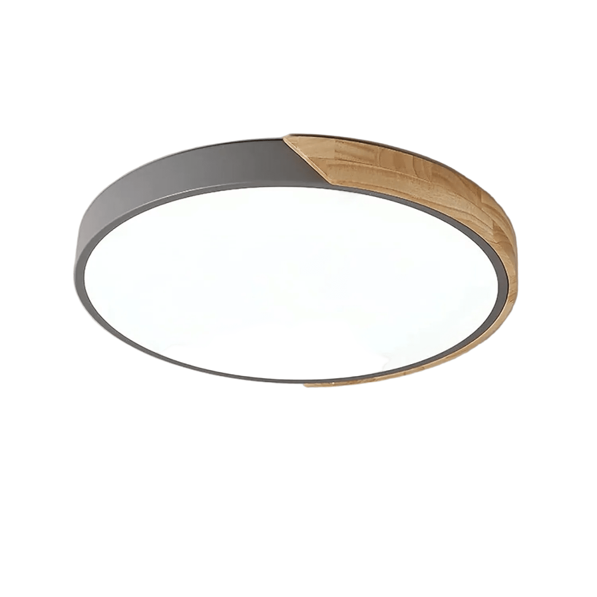 12-Inch Round LED Flush Mount Ceiling Light With Wood Accent | Temsk