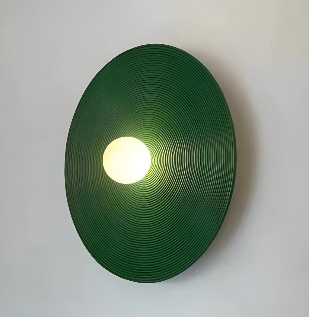 Round LED Wall Sconce, Retro Ceramic Style Resin 1 Light Fixture | Temsk