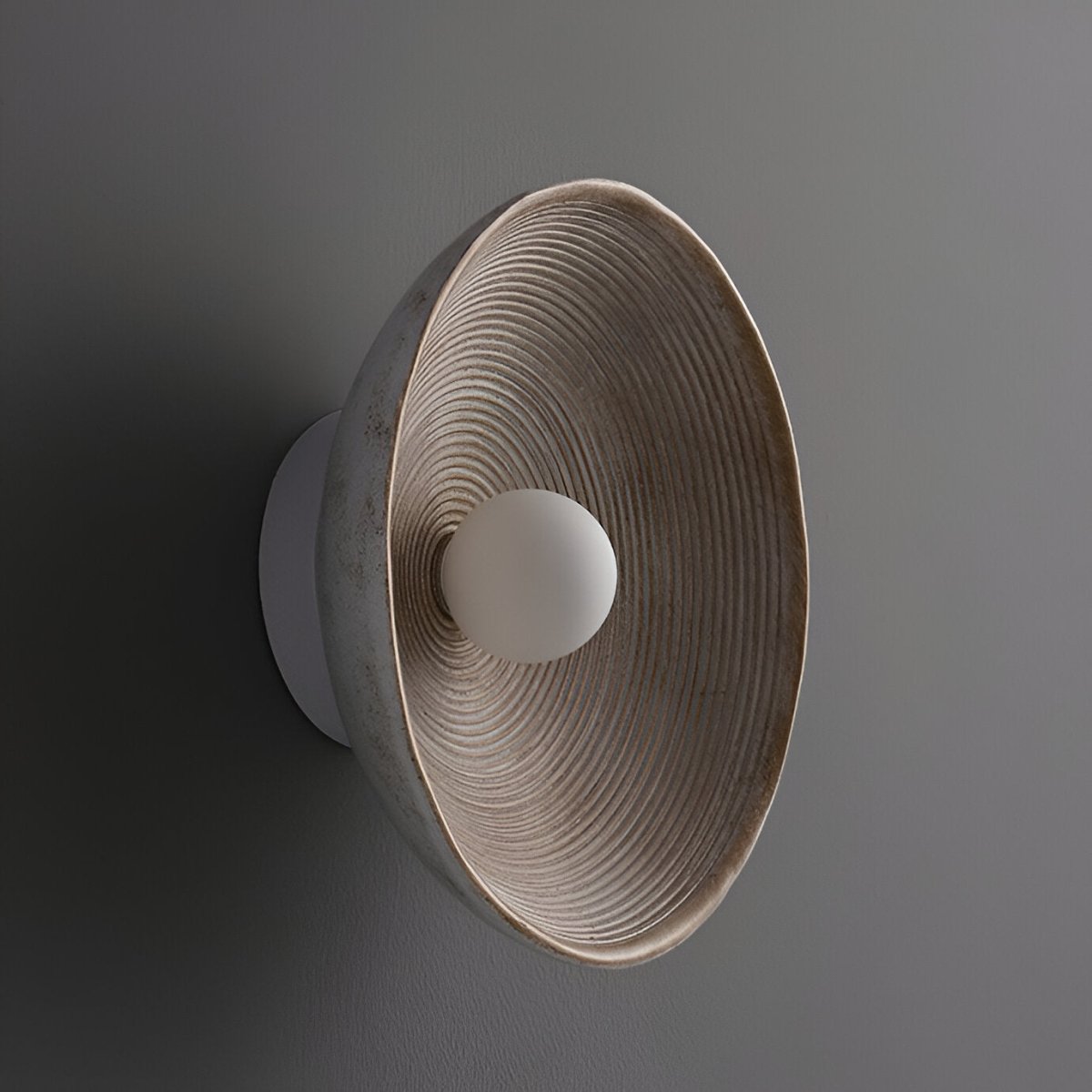 Round LED Wall Sconce, Retro Ceramic Style Resin 1 Light Fixture | Temsk