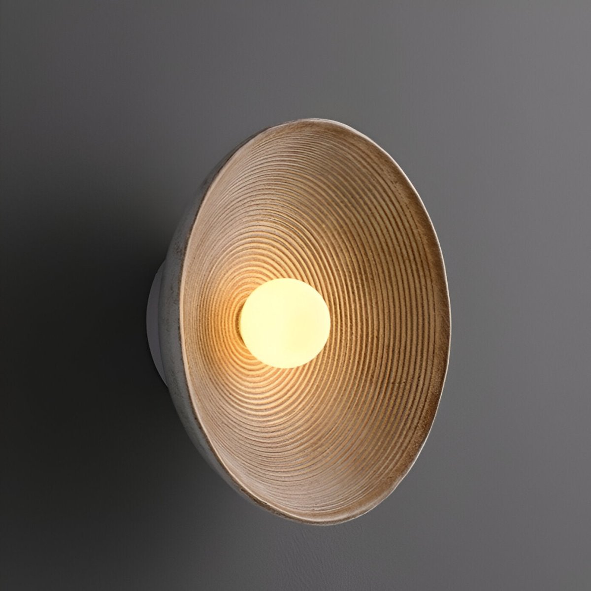 Round LED Wall Sconce, Retro Ceramic Style Resin 1 Light Fixture | Temsk