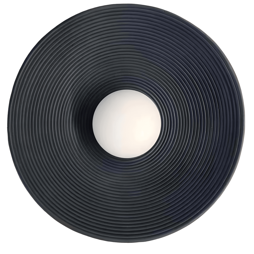 Round LED Wall Sconce, Retro Ceramic Style Resin 1 Light Fixture | Temsk