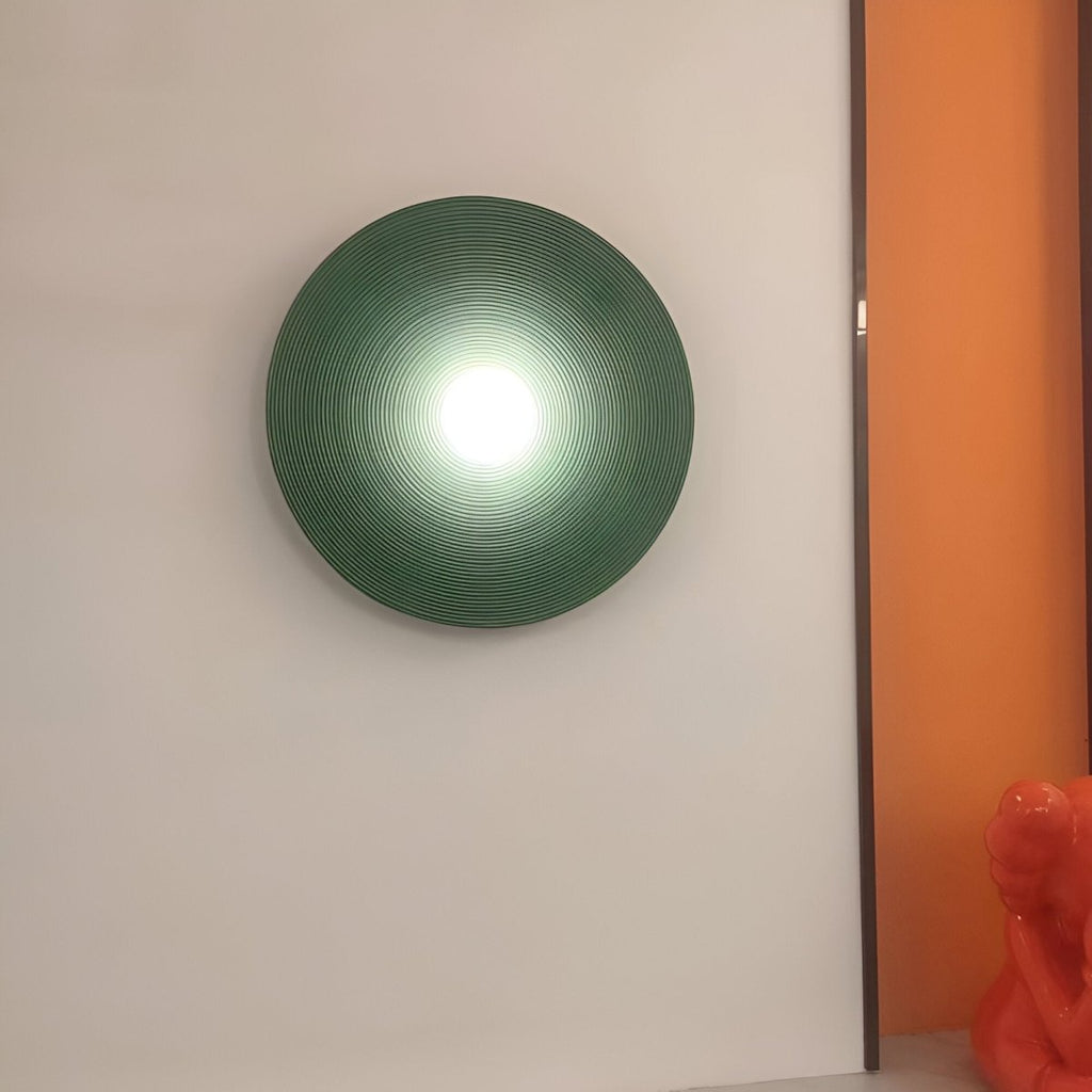 Round LED Wall Sconce, Retro Ceramic Style Resin 1 Light Fixture | Temsk